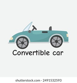 Ilustración vectorial de coche convertible para el verano