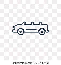 Convertible Car vector outline icon isolated on transparent background, high quality linear Convertible Car transparency concept can be used web and mobile