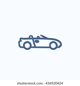 Convertible car vector sketch icon isolated on background. Hand drawn Convertible car icon. Convertible car sketch icon for infographic, website or app.