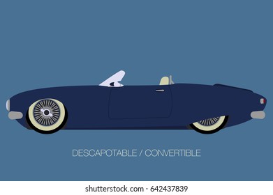 convertible classic car, spider vector car, cabriolet 