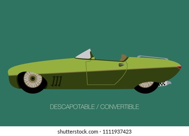 convertible classical car side view