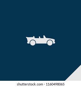 Convertible icon. emblem isolated on dark blue background. convertible icon in filled style for graphic and web design, logo, ui/ux design