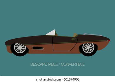 convertible modern car side view