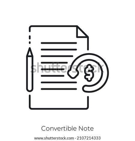 Convertible Note icon. Outline style icon design isolated on white background