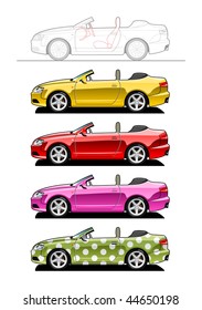 Convertible. part of my collections  of Car body style. Simple gradients only - no gradient mesh