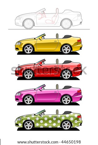 Convertible. part of my collections  of Car body style. Simple gradients only - no gradient mesh