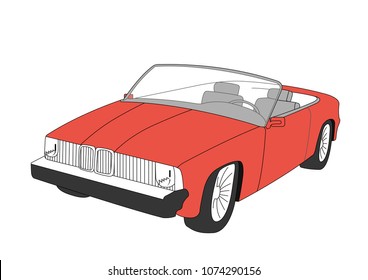 convertible red vector illustration isolated