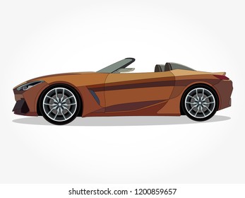 convertible sedan vector with details