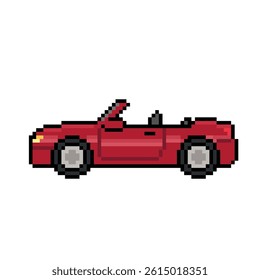 convertible sport car pixel art