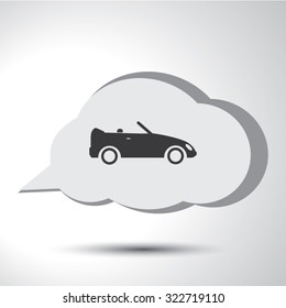 Convertible sport car sign flat icon