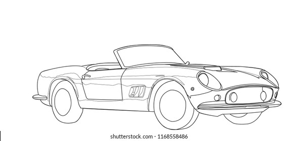 Convertible Sports Car Sketch