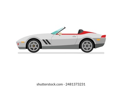 A convertible sports car vector art illustration