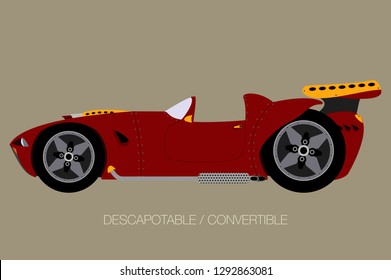 convertible supercar, side view of car, automobile, motor vehicle