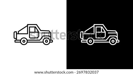 Convertible Top White Icon Set Design