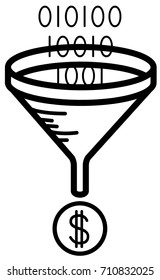 Converting Data into Money - Funnel - Illustration