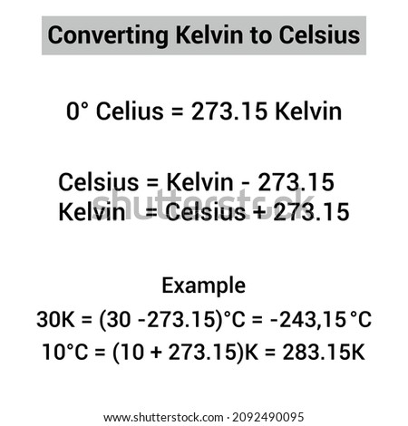 Converting kelvin to celsius formula. Convert temperature
