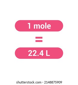 converting mole to liter formula vector illustration isolated on white background
