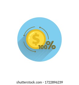 convertion rate colorful flat icon with long shadow. convertion flat icon
