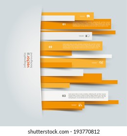 Convertly orange paper stripes on the grey background. Eps 10 vector file.