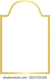 Convex Arch frame round circular graphic design artistic Gold picture frame luxury golden frame gold border window door ornate decoration wedding card 