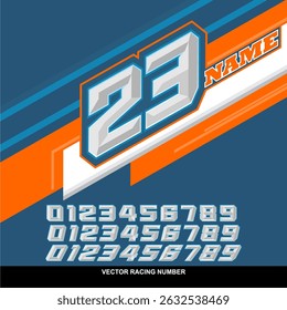 Conjunto de números de carreras de Vector audaz convexo para automovilismo