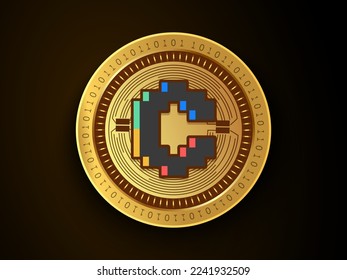 Convex Finance (CRV) crypto currency symbol and logo on gold coin. Virtual money concept token based on blockchain technology. 