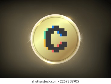 Convex Finance (CVX)  Crypto logo banner . Convex Finance (CVX)  cryptocurrency golden coin symbol  isolated on golden background