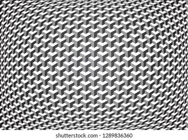 Convex geometric pattern. 3D illusion effect. Vector art.