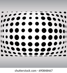 Convex halftone pattern, black on white background.