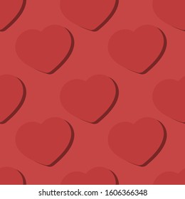 Convex hearts seamless pattern. Romantic background.