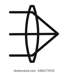 convex icon Black line art vector