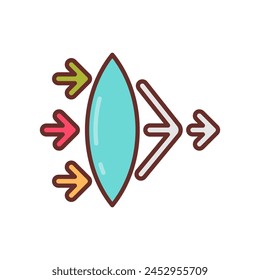 Convex Lens  icon in vector. Logotype
