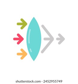 Convex Lens  icon in vector. Logotype
