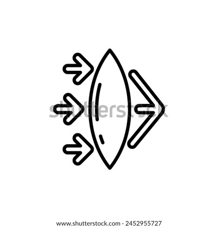 Convex Lens  icon in vector. Logotype
