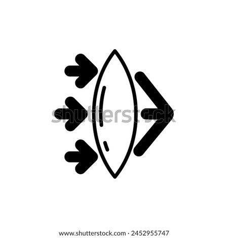 Convex Lens  icon in vector. Logotype

