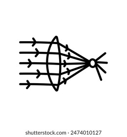 Convex Lens Outline Icon, Vector illustration