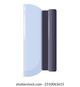 Convex lens with physics symbol for refraction of light, used in laboratory experiments