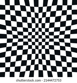 Convex vector pattern. Checkered cells in convex forms, fluttering canvas, simplified version.