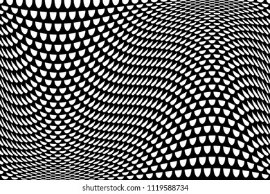 Convex wavy pattern. Abstract textured background. Vector art.