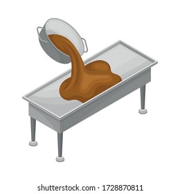 Conveyer Belt with Chocolate Sweets Formation Process Vector Illustration