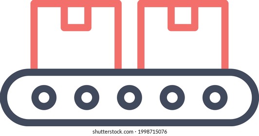 Conveyer, Package, Belt Icon Vector Image. Can Also Be Used For Delivery And Logistics. Suitable For Use On Web Apps, Mobile Apps And Print Media.