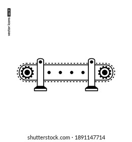 Conveyer - vector icon on white background. Symbol for web, infographics, print design and mobile UX UI kit. Vector illustration, EPS10.