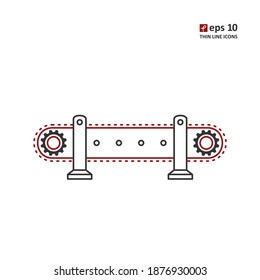 Conveyer - vector thin line icon on white background. Symbol for web, infographics, print design and mobile UX UI kit. Vector illustration, EPS10.