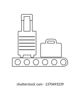 Conveyor Belt with baggage icon. Element of Airport for mobile concept and web apps icon. Outline, thin line icon for website design and development, app development