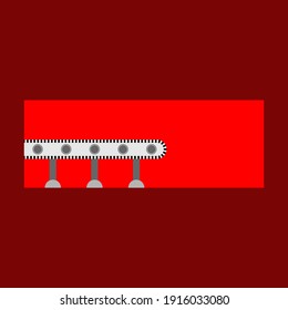Conveyor belt banner design. Factory equipment symbol. Logo design element