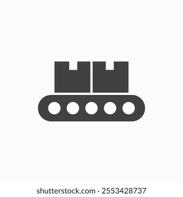 Conveyor belt black solid vecor icon