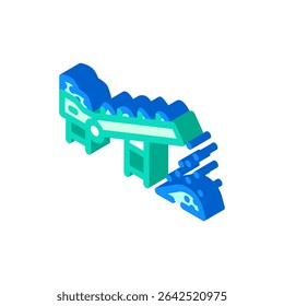 conveyor belt cement production isometric icon vector. conveyor belt cement production sign. isolated symbol illustration