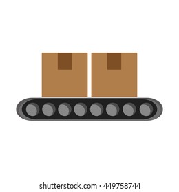 Conveyor belt factory industry icon Isolated vector illustration