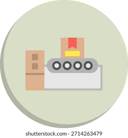 Ícone de estilo de círculo plano da correia transportadora