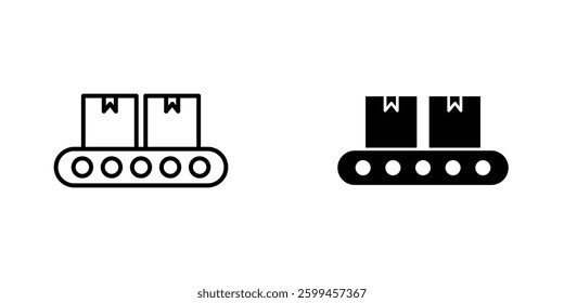 Conveyor belt flat simple vector icons illustration set.